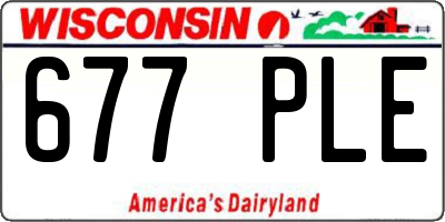 WI license plate 677PLE