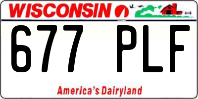 WI license plate 677PLF