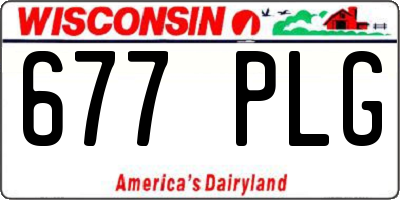 WI license plate 677PLG