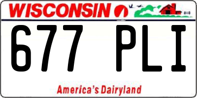 WI license plate 677PLI