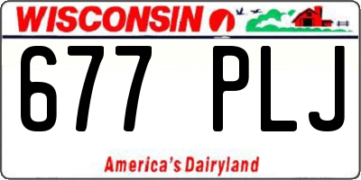 WI license plate 677PLJ
