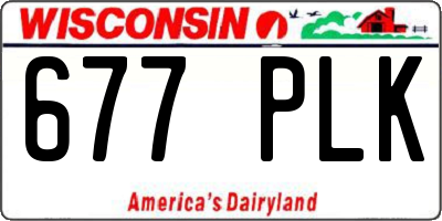 WI license plate 677PLK