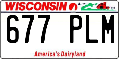 WI license plate 677PLM