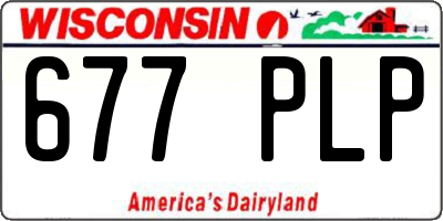 WI license plate 677PLP
