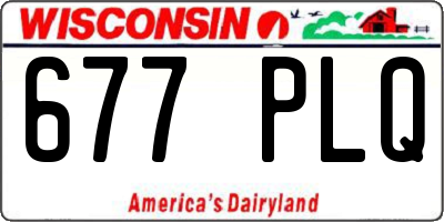 WI license plate 677PLQ