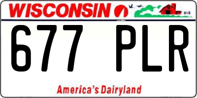 WI license plate 677PLR