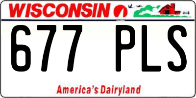 WI license plate 677PLS