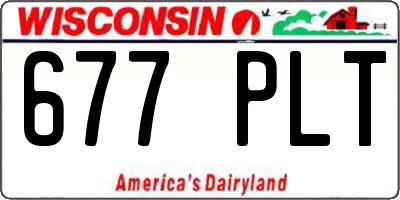 WI license plate 677PLT