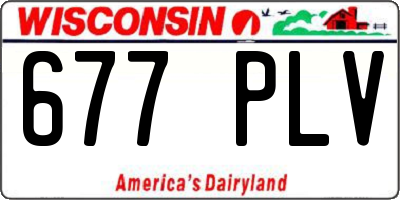 WI license plate 677PLV