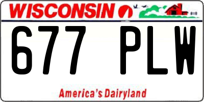 WI license plate 677PLW