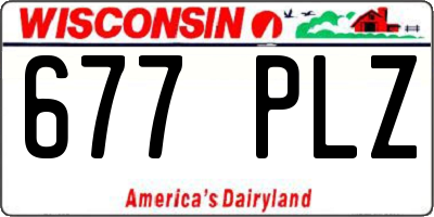 WI license plate 677PLZ