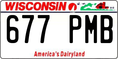 WI license plate 677PMB