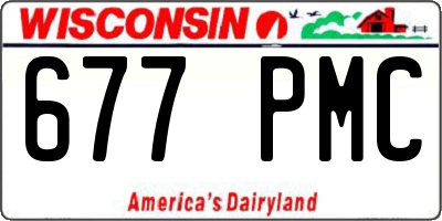 WI license plate 677PMC