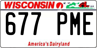 WI license plate 677PME