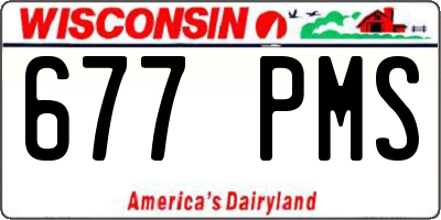 WI license plate 677PMS