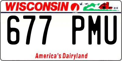 WI license plate 677PMU