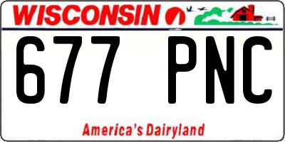 WI license plate 677PNC