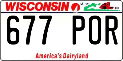 WI license plate 677POR