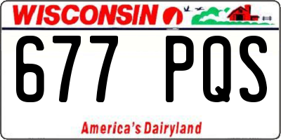WI license plate 677PQS