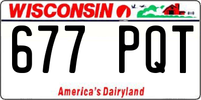 WI license plate 677PQT