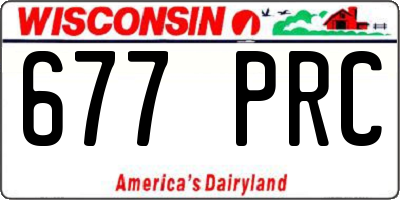 WI license plate 677PRC