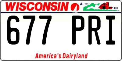 WI license plate 677PRI