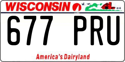 WI license plate 677PRU