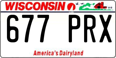WI license plate 677PRX
