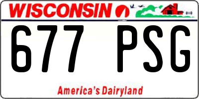 WI license plate 677PSG