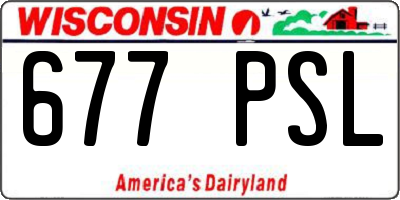 WI license plate 677PSL