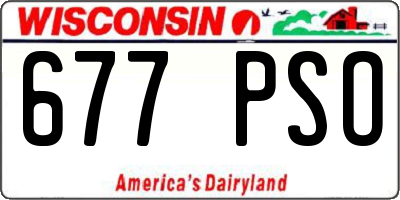 WI license plate 677PSO
