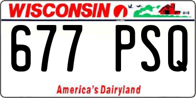 WI license plate 677PSQ
