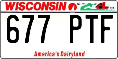 WI license plate 677PTF
