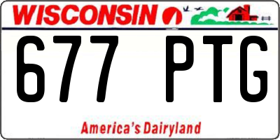 WI license plate 677PTG