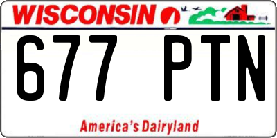 WI license plate 677PTN