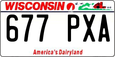WI license plate 677PXA