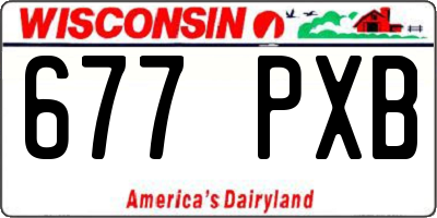 WI license plate 677PXB