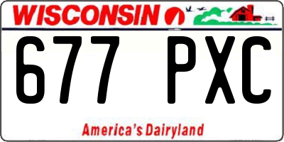 WI license plate 677PXC