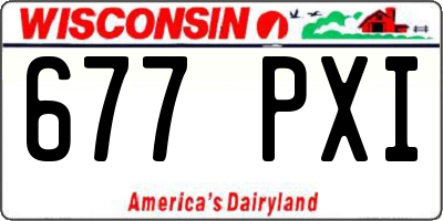 WI license plate 677PXI