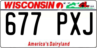 WI license plate 677PXJ