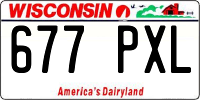WI license plate 677PXL