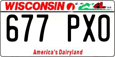 WI license plate 677PXO