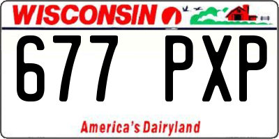 WI license plate 677PXP