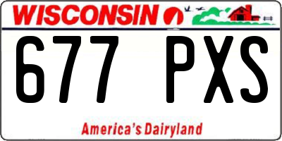 WI license plate 677PXS