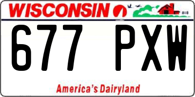 WI license plate 677PXW