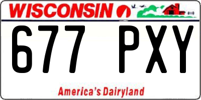 WI license plate 677PXY