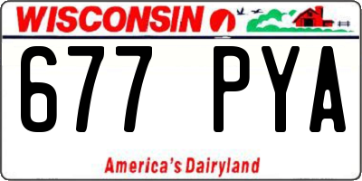 WI license plate 677PYA