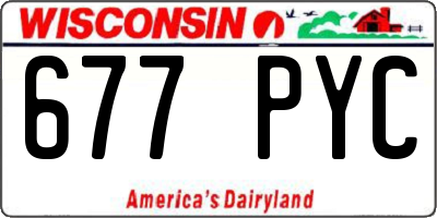 WI license plate 677PYC