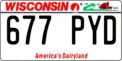 WI license plate 677PYD