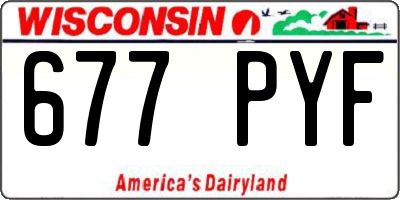 WI license plate 677PYF